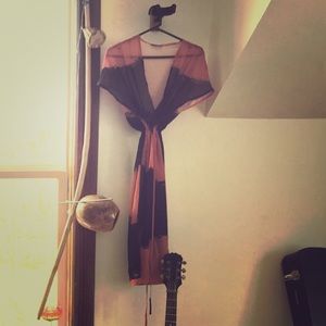 Orange and Black Silken Kimono